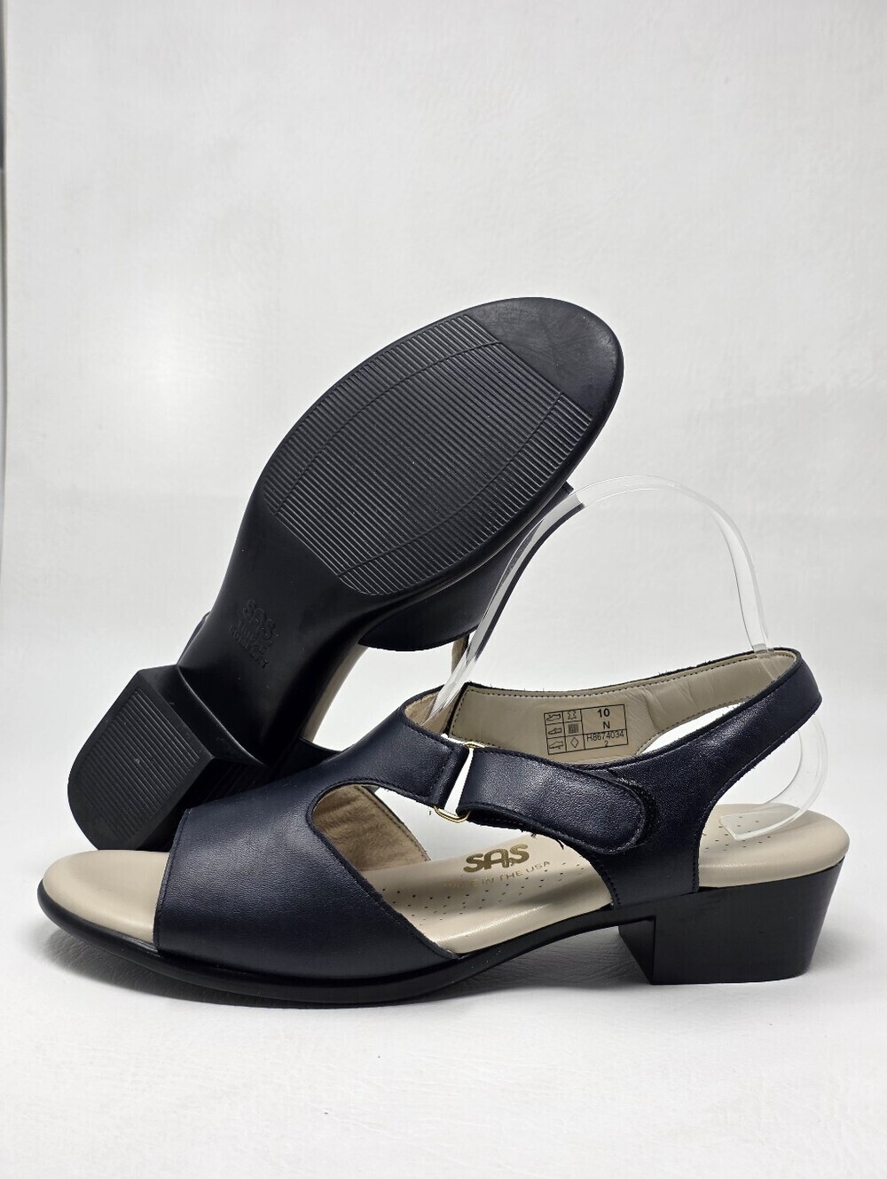 SAS Suntimer Sandal Comfort Leather Shoes Blue Women's Size 10 Narrow Pre-owned